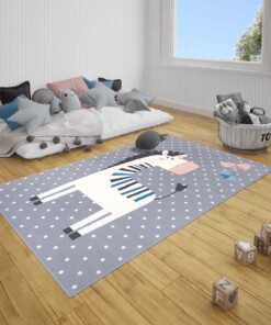 Kindervloerkleed zebra Zibbie - grijs - sfeer