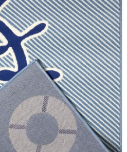 Kindervloerkleed roer Sea - blauw - close up, thumbnail