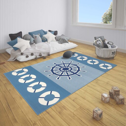 Kindervloerkleed roer Sea - blauw - sfeer