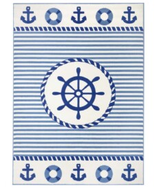 Kindervloerkleed roer Captain - blauw/crème - overzicht boven, thumbnail Kindervloerkleed roer Captain - blauw/crème - overzicht boven, thumbnail