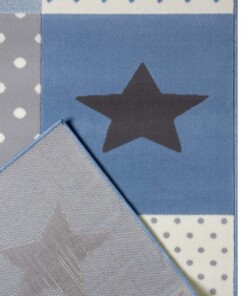 Kindervloerkleed blokken Lovely Stars - crème/lichtblauw - close up, thumbnail