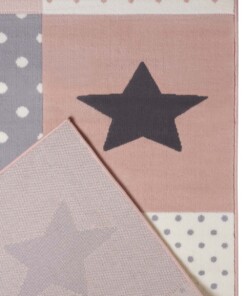 Kindervloerkleed blokken Lovely Stars - roze/crème - close up, thumbnail Kindervloerkleed blokken Lovely Stars - roze/crème - close up, thumbnail