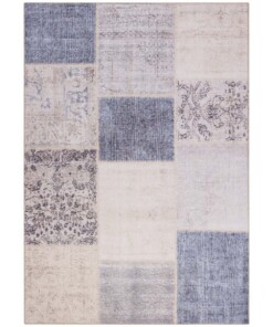 Patchwork vloerkleed Calvin - blauw - overzicht boven, thumbnail