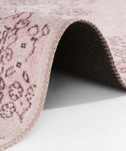 Vintage vloerkleed Rosa - roze - close up, thumbnail