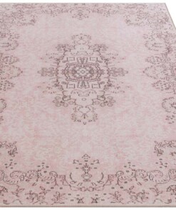 Vintage vloerkleed Rosa - roze - overzicht schuin, thumbnail