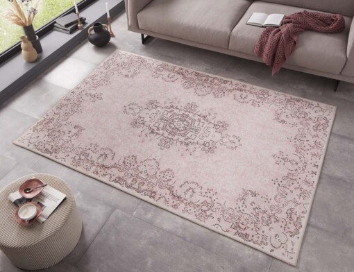 Vintage vloerkleed Rosa - roze - sfeer