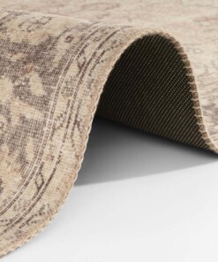 Vintage vloerkleed Luther - beige - close up, thumbnail