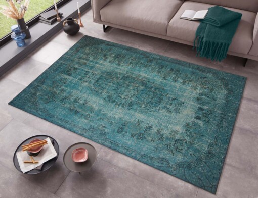 Vintage vloerkleed Royal - petrol - sfeer