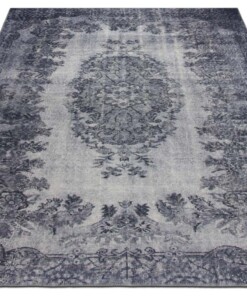 Vintage vloerkleed Royal - grijs - overzicht schuin, thumbnail