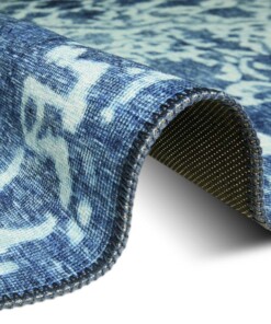 Vintage vloerkleed Rorsch - lichtblauw - close up, thumbnail