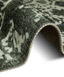 Vintage vloerkleed Rorsch - groen - close up, thumbnail