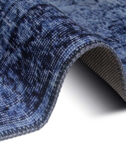 Vintage vloerkleed Atticus - donkerblauw - close up, thumbnail