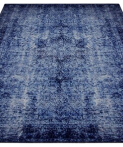 Vintage vloerkleed Atticus - donkerblauw - overzicht schuin, thumbnail