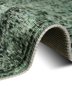 Vintage vloerkleed Atticus - groen - close up, thumbnail