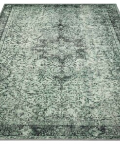 Vintage vloerkleed Atticus - groen - overzicht schuin, thumbnail