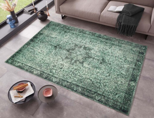 Vintage vloerkleed Atticus - groen - sfeer