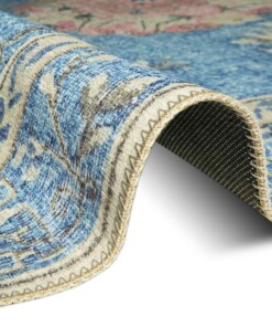 Vintage vloerkleed Madeline - lichtblauw - close up, thumbnail