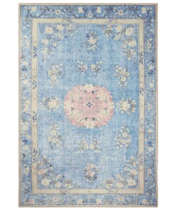 Vintage vloerkleed Madeline - lichtblauw - overzicht boven, thumbnail