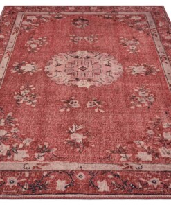 Vintage vloerkleed Madeline - rood - overzicht schuin, thumbnail Vintage vloerkleed Madeline - rood - overzicht schuin, thumbnail