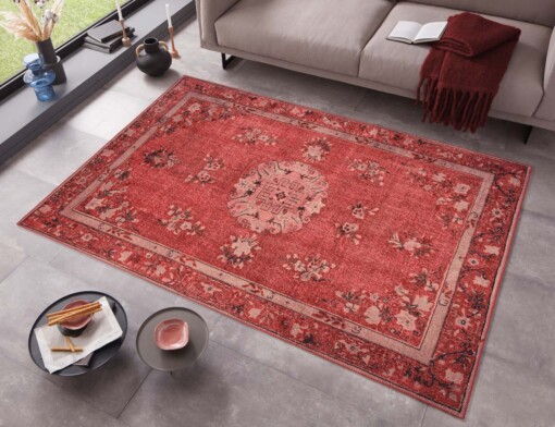 Vintage vloerkleed Madeline - rood - sfeer
