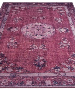 Vintage vloerkleed Madeline - paars - overzicht schuin, thumbnail