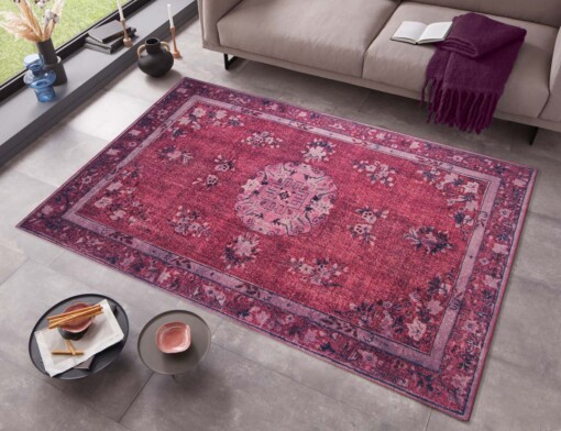 Vintage vloerkleed Madeline - paars - sfeer