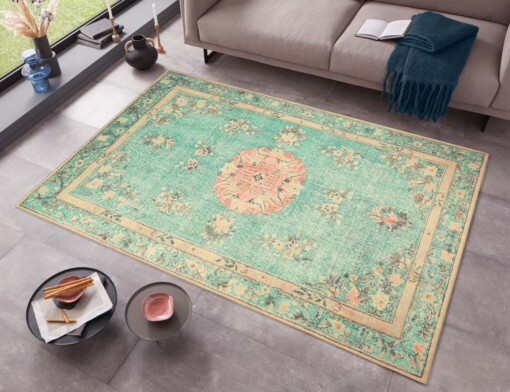 Vintage vloerkleed Madeline - jade - sfeer