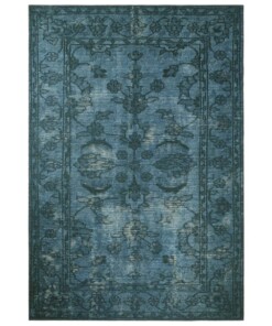 Vintage vloerkleed Vivian - petrol - overzicht boven, thumbnail