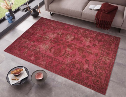 Vintage vloerkleed Vivian - rood - sfeer