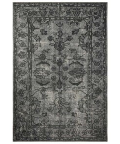 Vintage vloerkleed Vivian - donkergrijs - overzicht boven, thumbnail