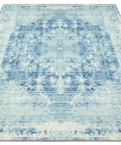 Vintage vloerkleed Orville - lichtblauw - overzicht schuin, thumbnail Vintage vloerkleed Orville - lichtblauw - overzicht schuin, thumbnail