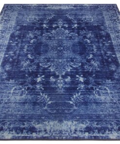 Vintage vloerkleed Orville - donkerblauw - overzicht schuin, thumbnail Vintage vloerkleed Orville - donkerblauw - overzicht schuin, thumbnail