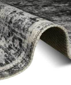 Vintage vloerkleed Orville - donkergrijs - close up, thumbnail