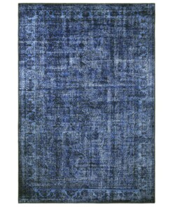 Vintage vloerkleed Perceval - donkerblauw - overzicht boven, thumbnail