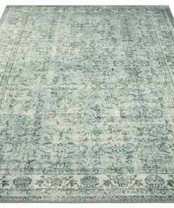 Vintage vloerkleed Perceval - groen - overzicht schuin, thumbnail Vintage vloerkleed Perceval - groen - overzicht schuin, thumbnail