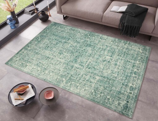 Vintage vloerkleed Perceval - groen - sfeer
