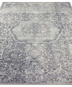 Vintage vloerkleed Adeline - grijs - overzicht schuin, thumbnail