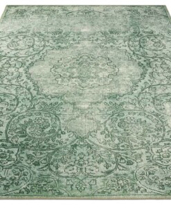 Vintage vloerkleed Adeline - groen - overzicht schuin, thumbnail