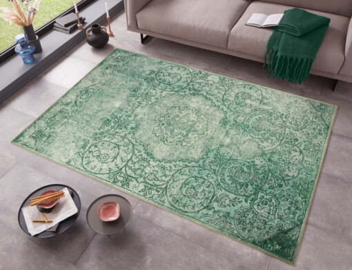 Vintage vloerkleed Adeline - groen - sfeer