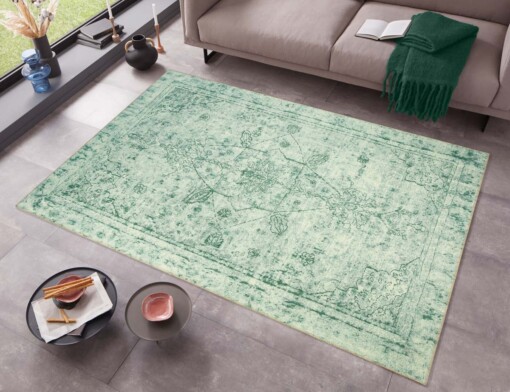Vintage vloerkleed Edgar - groen - sfeer
