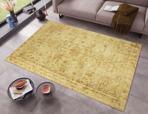 Vintage vloerkleed Edgar - goud - sfeer