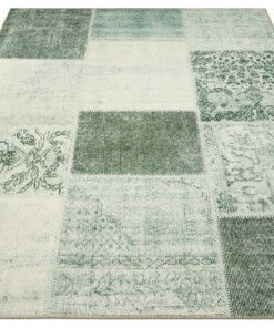 Patchwork vloerkleed Calvin - groen - overzicht schuin, thumbnail Patchwork vloerkleed Calvin - groen - overzicht schuin, thumbnail