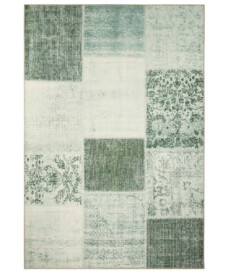 Patchwork vloerkleed Calvin - groen - overzicht boven, thumbnail Patchwork vloerkleed Calvin - groen - overzicht boven, thumbnail
