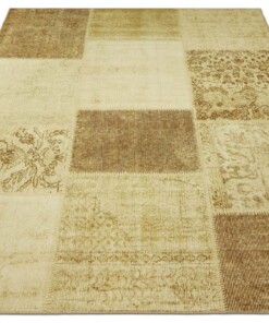 Patchwork vloerkleed Calvin - goud - overzicht schuin, thumbnail Patchwork vloerkleed Calvin - goud - overzicht schuin, thumbnail