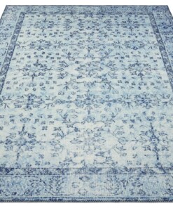 Vintage vloerkleed Blanche - blauw - overzicht schuin, thumbnail Vintage vloerkleed Blanche - blauw - overzicht schuin, thumbnail
