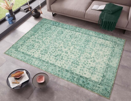 Vintage vloerkleed Blanche - groen - sfeer