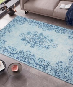 Vintage vloerkleed Rosa - blauw - sfeer