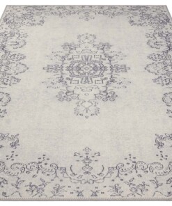 Vintage vloerkleed Rosa - grijs - overzicht schuin, thumbnail