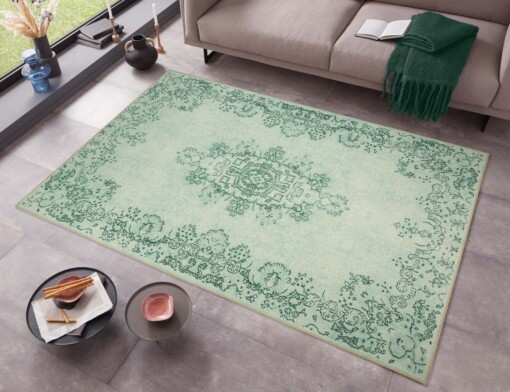 Vintage vloerkleed Rosa - groen - sfeer