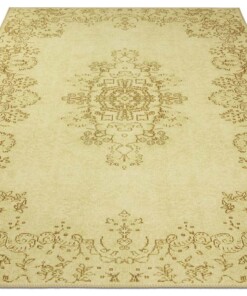 Vintage vloerkleed Rosa - goud - overzicht schuin, thumbnail